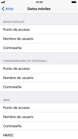 Pulsa  Punto de acceso e introduce airtelwap.es.
