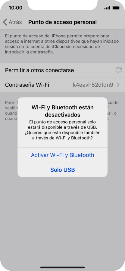 Si el wifi está desactivado, pulsa Activar Wi-Fi y Bluetooth.