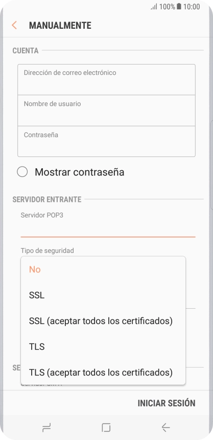 Pulsa No para desactivar la función.