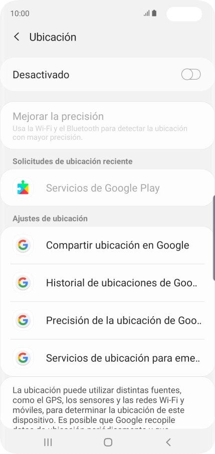 Pulsa el indicador para activar o desactivar la función.