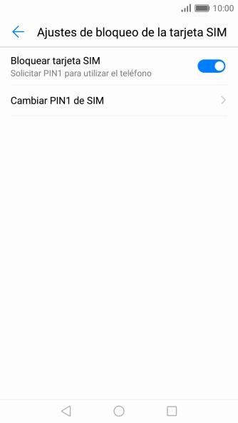 Pulsa Bloquear tarjeta SIM para activar o desactivar la función.