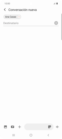 Pulsa en el campo de escritura  y escribe el texto del mensaje corto.