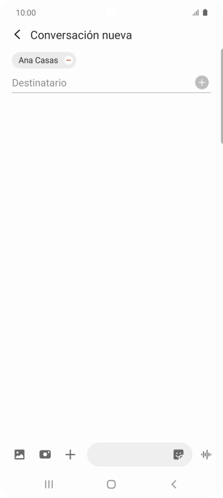 Pulsa en el campo de escritura  y escribe el texto del mensaje corto.