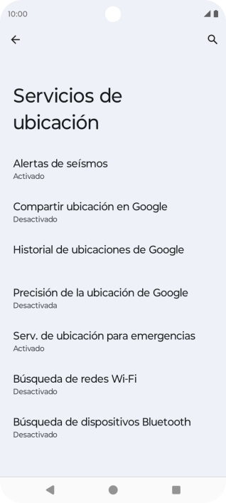 Pulsa Precisión de la ubicación de Google.