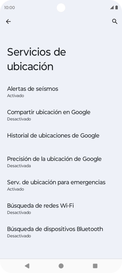 Pulsa Precisión de la ubicación de Google.