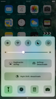 Pulsa el icono de modo de avión para activar o desactivar la función.