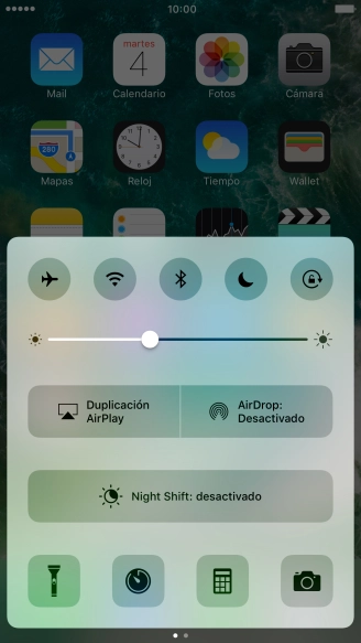 Pulsa el icono de modo de avión para activar o desactivar la función.