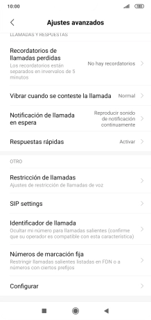 Pulsa Números de marcación fija.
