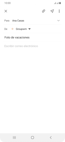 Pulsa en el campo de escritura  y escribe el texto del correo electrónico.