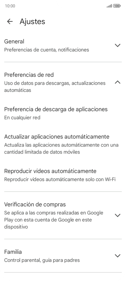 Pulsa Actualizar aplicaciones automáticamente.
