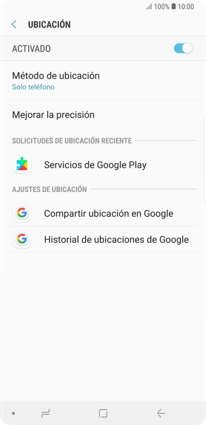 Pulsa Método de ubicación.