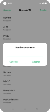 Introduce wap@wap y pulsa Aceptar.