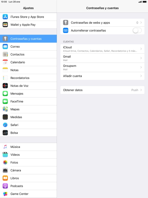 Pulsa la cuenta deseada.
