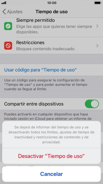 Pulsa Desactivar 