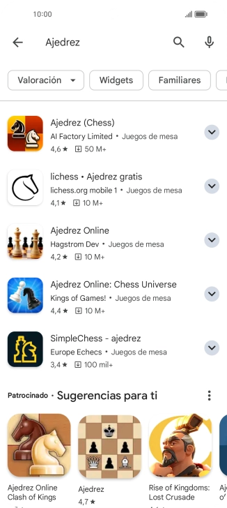 Pulsa la app deseada.