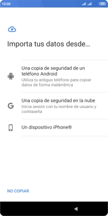 Pulsa la opción deseada y sigue las indicaciones de la pantalla para transferir contenido desde el otro teléfono y finalizar la activación de tu teléfono.