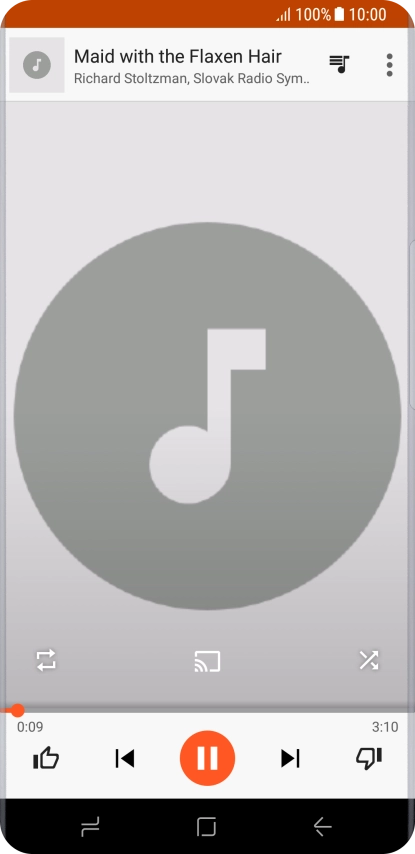 Pulsa la flecha hacia la derecha para ir al archivo de música siguiente.