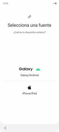 Pulsa el ajuste deseado y sigue las instrucciones de la pantalla para transferir el contenido del otro teléfono.