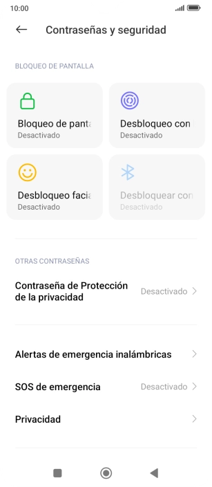Pulsa Desbloqueo con huella dactilar.