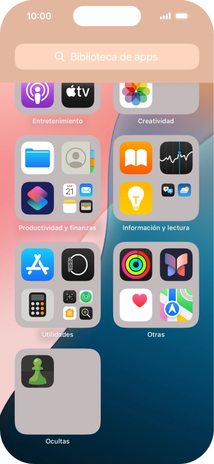 Pulsa la app deseada durante unos instantes.