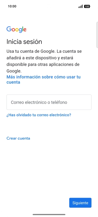 Si no tienes una cuenta de Google, pulsa Crear cuenta y sigue las indicaciones de la pantalla para ver cómo crear una cuenta nueva.