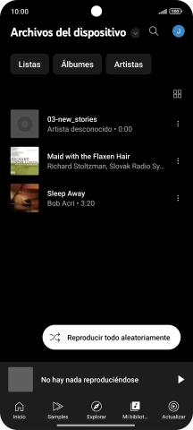 Pulsa el archivo de música deseado.