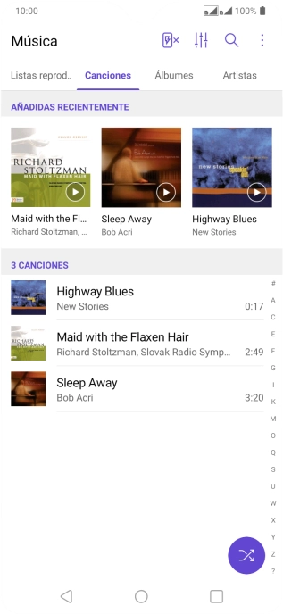 Pulsa el archivo de música deseado.