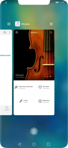 Para cerrar una sola aplicación en ejecución, desliza el dedo hacia arriba sobre la aplicación deseada.