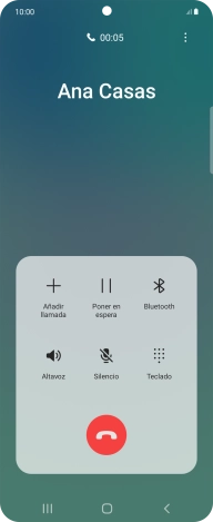 Pulsa el icono de finalizar llamada.
