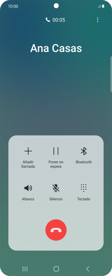 Pulsa el icono de finalizar llamada.