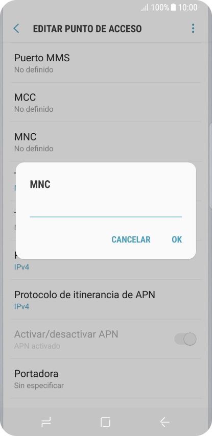 Introduce 01 y pulsa OK.