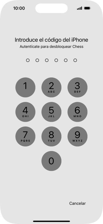 Utiliza el código de seguridad que has creado. La app ya no está bloqueada.
