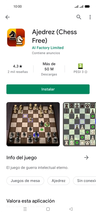 Pulsa Instalar y sigue las indicaciones de la pantalla para instalar la app.
