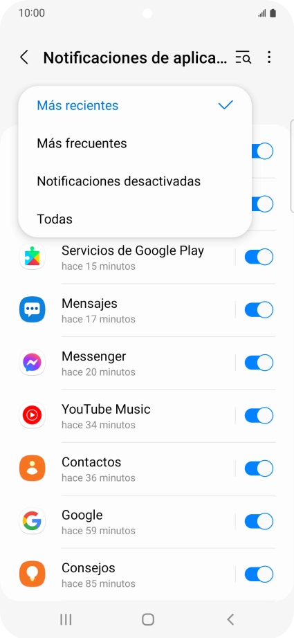 Pulsa el ajuste deseado.