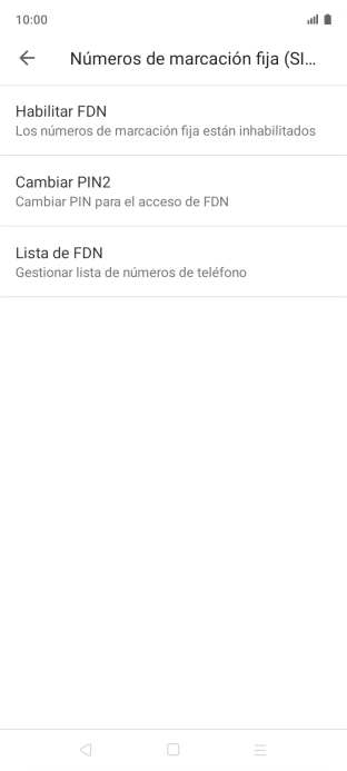 Pulsa Habilitar FDN.