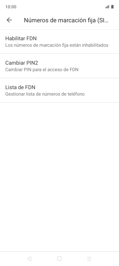 Pulsa Habilitar FDN.