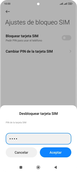 Introduce tu código PIN y pulsa Aceptar.