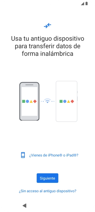Sigue las indicaciones de la pantalla para transferir contenido desde el otro teléfono y finalizar la activación de tu teléfono.