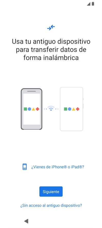 Sigue las indicaciones de la pantalla para transferir contenido desde el otro teléfono y finalizar la activación de tu teléfono.