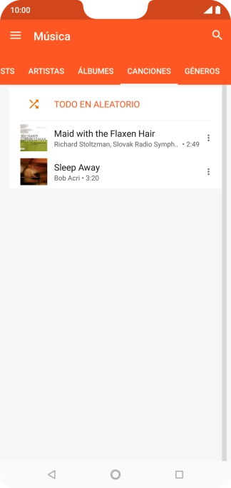 Pulsa el archivo de música deseado.
