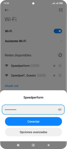 Introduce la contraseña de la red wifi y pulsa Conectar.