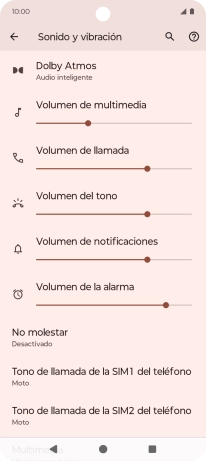 Pulsa Tono de llamada de la ‹SIM› del teléfono.