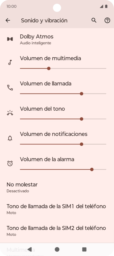 Pulsa Tono de llamada de la ‹SIM› del teléfono.