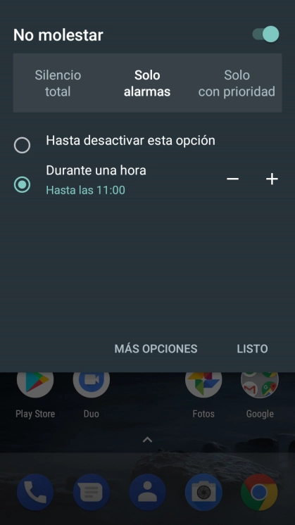 Si activas la función, sigue las indicaciones de la pantalla para seleccionar los ajustes deseados y pulsa LISTO.