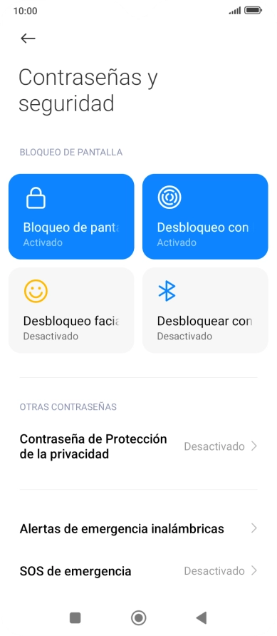 Pulsa Bloqueo de pantalla.