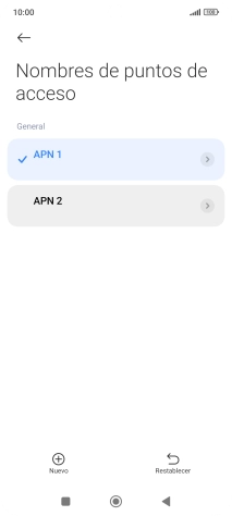 Pulsa la conexión de datos deseada para activarla.