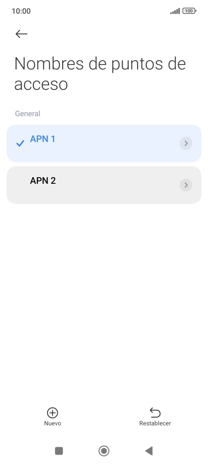 Pulsa la conexión de datos deseada para activarla.