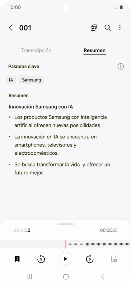 Pulsa la tecla de inicio para terminar y regresar a la pantalla de inicio.