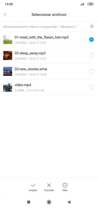 Al encontrar un timbre de llamada de tu gusto, pulsa Aceptar.