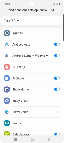 Pulsa el indicador junto a las apps deseadas para activar o desactivar la función.
